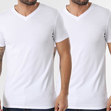 Classic Series - Pack aus 2 V-Ausschnitt T-Shirts Blake Weiß