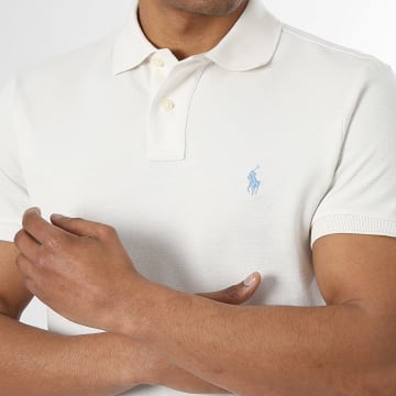 Polo Ralph Lauren - Polo Manches Courtes Custom Slim Original Player Beige Clair