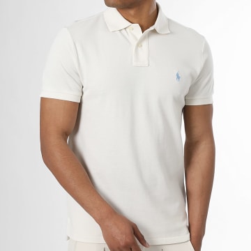 Polo Ralph Lauren - Polo Manga Curta Custom Slim Original Player Bege Claro