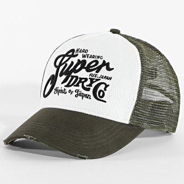 Superdry - Gorra Trucker Mesh W9010176A Verde Kaki Blanco