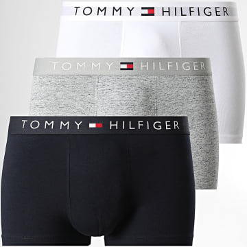 Tommy Hilfiger - Pack de 3 bóxers Stretch Cotton 3908 Azul Marino Gris Jaspeado Blanco