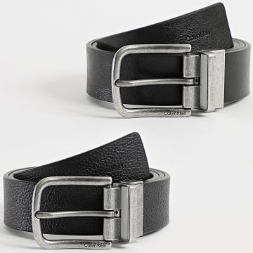 Calvin Klein - Cinturón Round Buckle Tumbled 7071 Negro Reversible