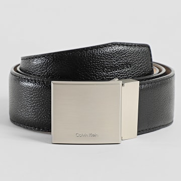 Calvin Klein - Cinturón Dress Placa Pebble 7080 Negro