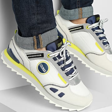 Colmar - Sneakers Travis Sport Crisp Bianco Puro Blu Reale Lime