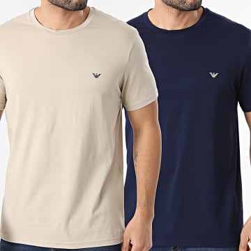 Emporio Armani - Pack de 2 T-Shirts EM000391-AF18881 Bege Azul Marinho