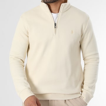 Polo Ralph Lauren - Sweat Col Zippé Original Player Ton Sur Ton Beige