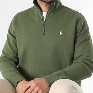 Polo Ralph Lauren - Sweat Col Zippé Original Player Vert Kaki