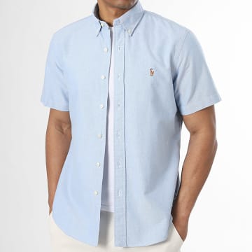 Polo Ralph Lauren - Chemise Manches Courtes Custom Fit Oxford Bleu Clair