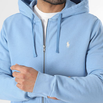 Polo Ralph Lauren - Sweat Zippé Capuche Original Player Bleu Clair