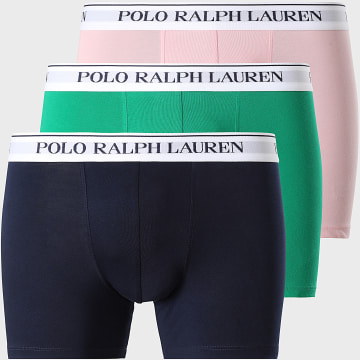Polo Ralph Lauren - Lot De 3 Boxers Bleu Marine Vert Rose