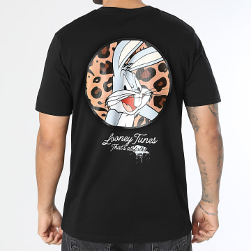 Looney Tunes - Tee Shirt Oversize Bugs Circle Léopard Noir