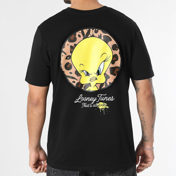 Looney Tunes - Camiseta Oversize Titi Circle Leopardo Negro