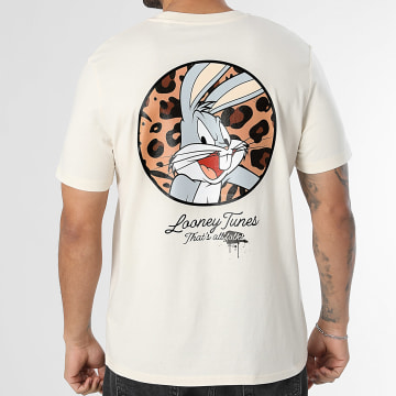 Looney Tunes - Tee Shirt Oversize Bugs Circle Léopard Beige