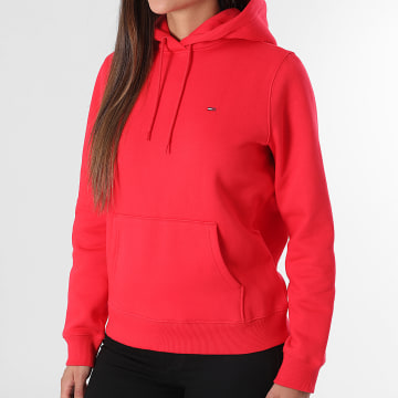 Tommy Jeans - Sweat Capuche Regular Femme Flag 9958 Rouge