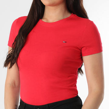 Tommy Jeans - Tee Shirt Femme Slim 0459 Rouge