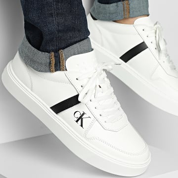 Calvin Klein - Baskets Classic Cups Lace Leather Emb Tongue 2237 Bright White Black