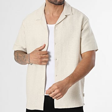 Jack And Jones - Chemise Manches Courtes Montauk Crochet Beige Clair
