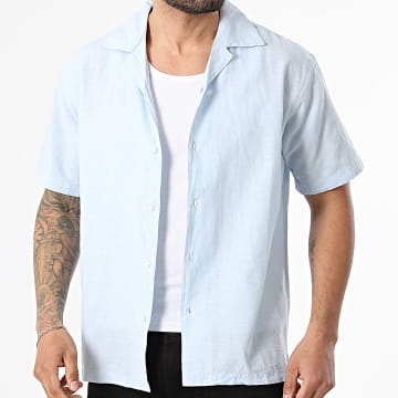 Jack And Jones - Chemise Manches Courtes En Lin Breeze Bleu Clair