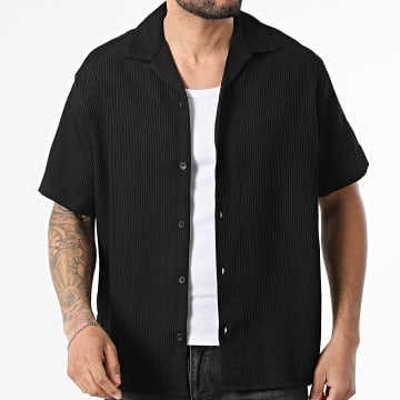 Jack And Jones - Chemise Manches Courtes Côtelée Harrison Noir