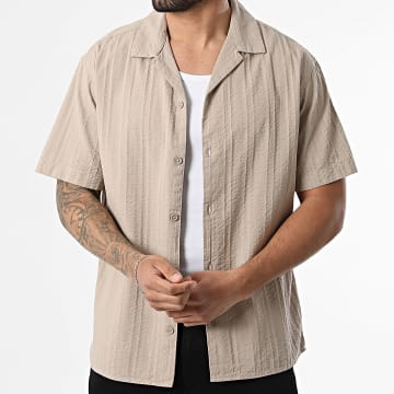 Jack And Jones - Shirt Short Sleeves Textured Tyson Beige