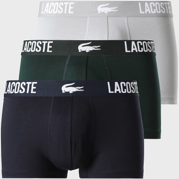 Lacoste - Pack van 3 Boxers Classic Groen Donkerblauw Grijs