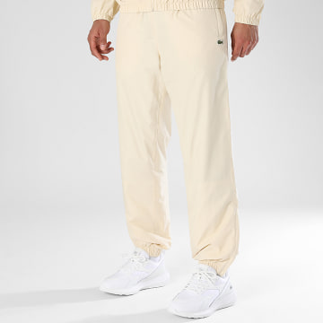 Lacoste - Pantalon Jogging Logo Brodé Crocodile Beige