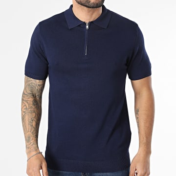 MTX - Polo Kurzarm Reißverschluss Kragen Strick 555 Marineblau