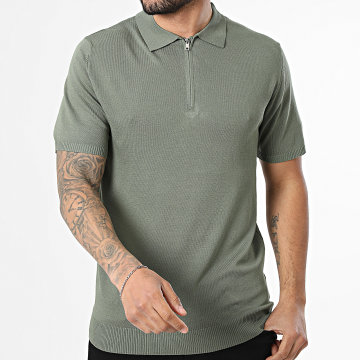 MTX - Polos Kurzarm Kragen Mit Reißverschluss Rippenstrick 555 Grün