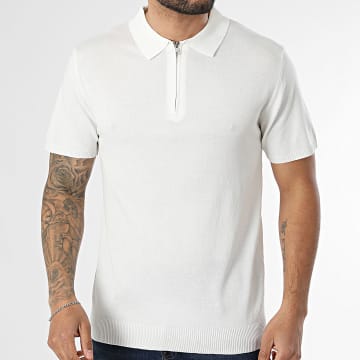 MTX - Polo Kurzarm Reißverschluss Kragen Strick 555 Hellbeige