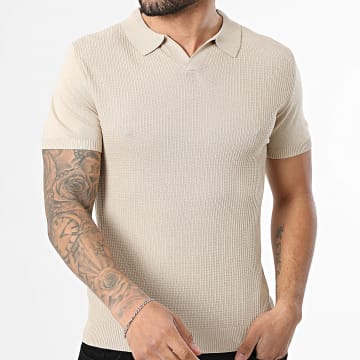 MTX - Polo Kurzarm V-Ausschnitt Strick 561 Beige