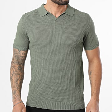 MTX - Polos Kurzarm Kragen V Rippenstrick 561 Grün