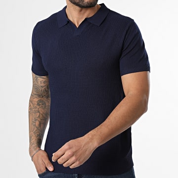 MTX - Polo Kurzarm V-Ausschnitt Strick 561 Marineblau