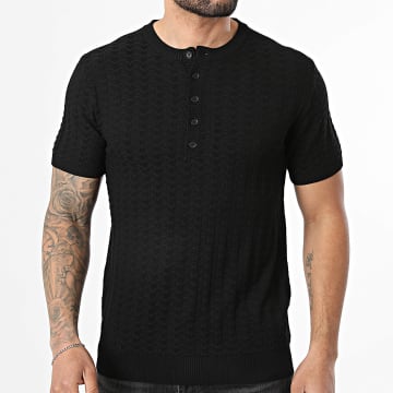 MTX - T-Shirt Maschen Geknöpft 782 Schwarz