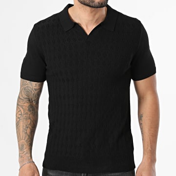 MTX - Polo Kurzarm V-Ausschnitt Maschen 742 Schwarz