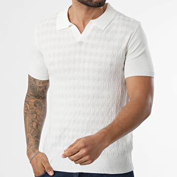 MTX - Polo Kurzarm V-Ausschnitt Strick 742 Weiß