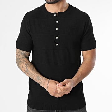 MTX - T-Shirt Strick Knopfleiste 034 Schwarz