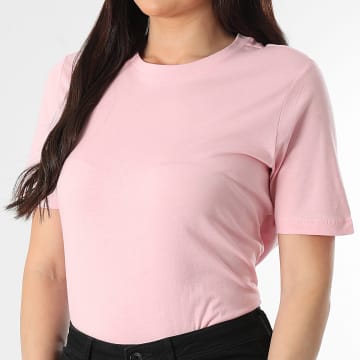 Only - Camiseta Mujer Happy Rosa