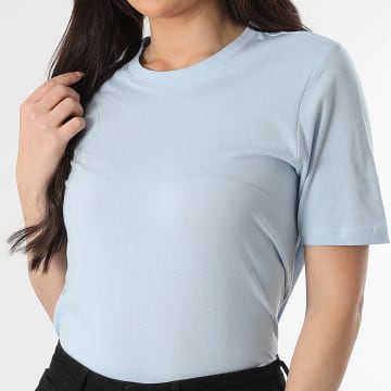 Only - Camiseta Mujer Happy Azul Claro