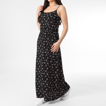 Only - Robe Longue Femme Nova Life Noir Rose Floral