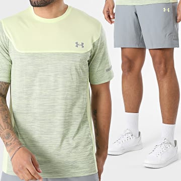 Under Armour - Conjunto Camiseta y Pantalón Corto de chándal Tech Utility 6004965 6005117 Gris Verde