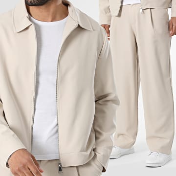 Uniplay - Tracksuit Jacket Zipped And Trousers Elegant 206 207 Light Beige