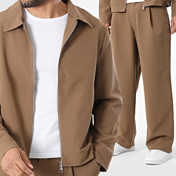 Uniplay - Ensemble Veste Zippée Et Pantalon Habillé 206 207 Marron