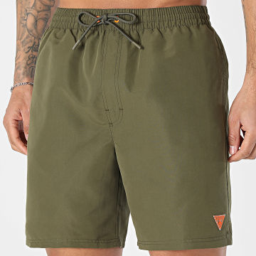 Guess - Short De Bain F6GT24-WG282 Vert Kaki