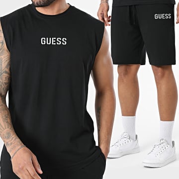 Guess - Chándal Camiseta Sin Mangas Y Pantalón Corto de chándal U6GX02-KCAM1 Negro