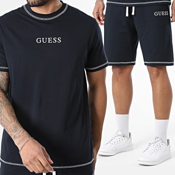 Guess - Conjunto Camiseta Y Pantalón Corto de chándal U6GX03-KCAM1 Azul Marino