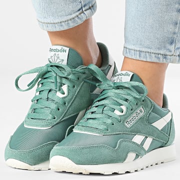 Reebok - Zapatillas Mujer Classic Nylon 100245711 Verde Blanco