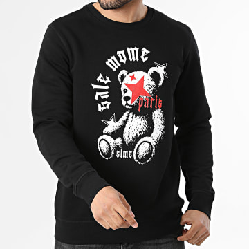 Sale Môme Paris - Sudadera Cuello Redondo Relaxed Stencil Negro