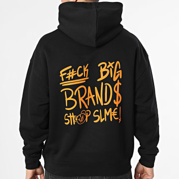 Sale Môme Paris - Sudadera Con Capucha Relaxed Big Brands Negro Naranja