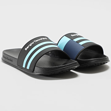 Sergio Tacchini - Claquettes Braga STM619002 Black Baltic Sea Navy Peony