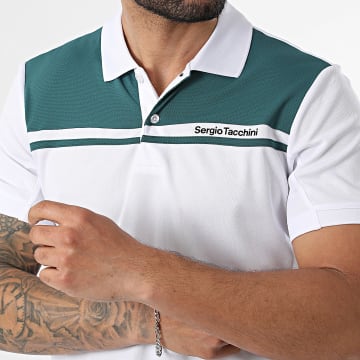 Sergio Tacchini - Polo Manga Corta Riflesso 41407 Blanco Verde Botella